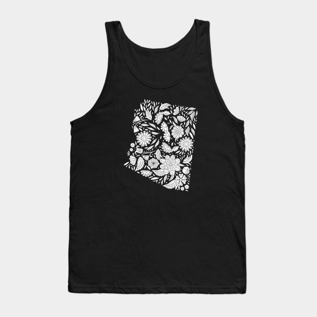 Flowers Arizona State Map, State Map of Arizona, USA Tank Top by annagrunduls